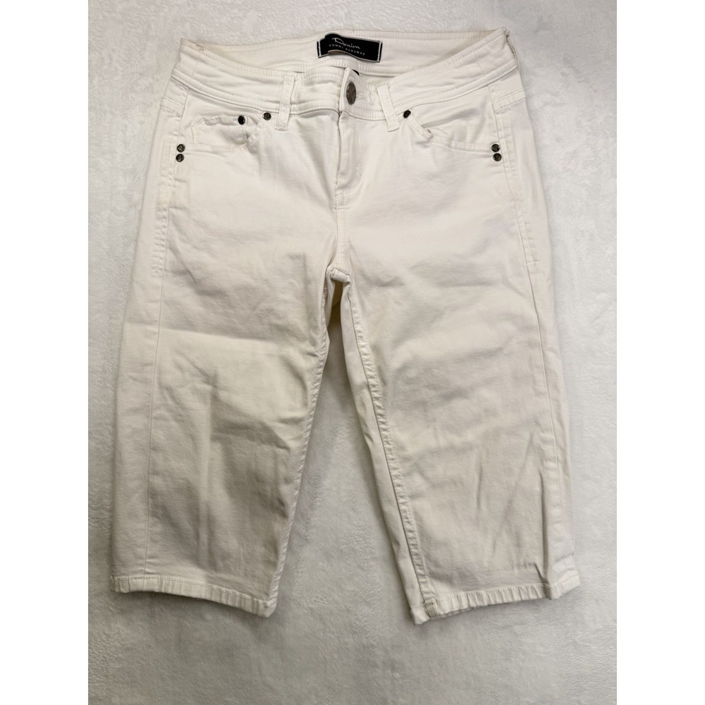 Tommy Bahama Denim White Clam Digger Bermuda Shorts Women's 2 Stretch Preppy
